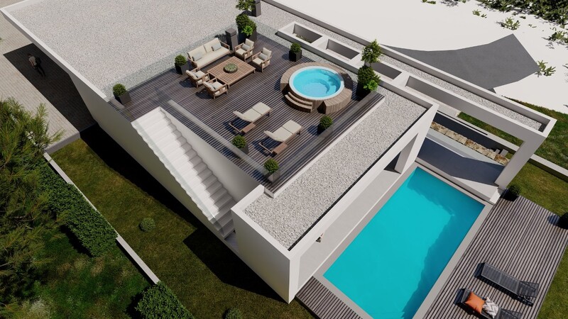 Venda de Moradia V3 Isolada Costa de Prata Serra do Bouro Caldas da Rainha - garagem, jardim, vidros duplos, cozinha equipada, painéis solares, varandas, excelente localização, piscina, terraço