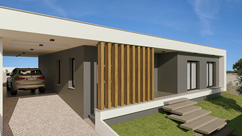 House V3 Single storey Costa de Prata Nadadouro Caldas da Rainha - solar panels, barbecue, terrace, swimming pool