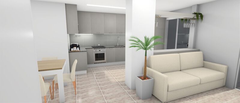 Apartment T2 nuevo near the beach São Sebastião Loulé - barbecue, garage, kitchen, lots of natural light, furnished, thermal insulation, double glazing, garden, sound insulation, balcony, air conditioning, attic, terrace