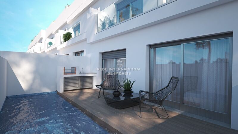 House new 3 bedrooms Fuseta Olhão - swimming pool, double glazing, heat insulation, floating floor, acoustic insulation, terraces, air conditioning, underfloor heating, alarm, sea view, balcony, terrace, barbecue