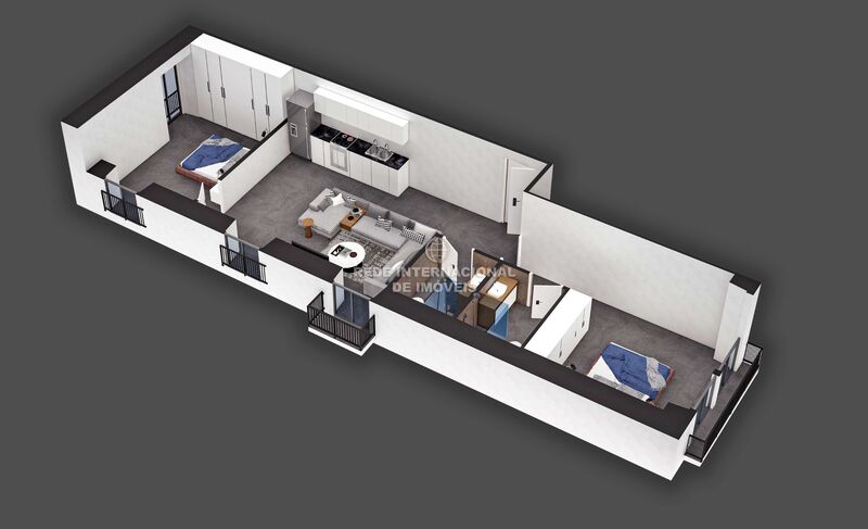 Apartamento Moderno T2 Vila Real de Santo António - equipado, 1º andar
