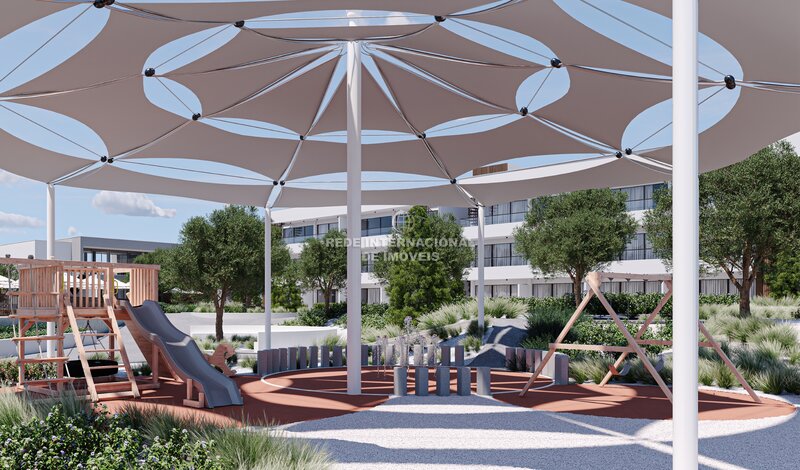 Apartamento T0 Carvoeiro Lagoa (Algarve) - equipado, condomínio privado, ténis, jardins, varanda, piscina, mobilado, parque infantil
