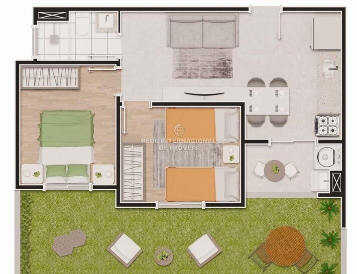 Apartment T2 Chácaras Reunidas São Jorge Sorocaba - barbecue, tennisbaan