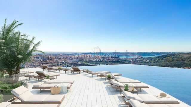 Apartamento T1 Duplex Campolide Lisboa - terraços, alarme, arrecadação, piscina, jardim, ar condicionado, varandas