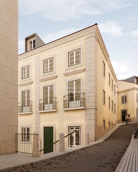 апартаменты T0 элитная в центре Lisboa - веранда, экипированная кухня, двойные стекла, мебелирован, термоизоляция, звукоизоляция, система кондиционирования