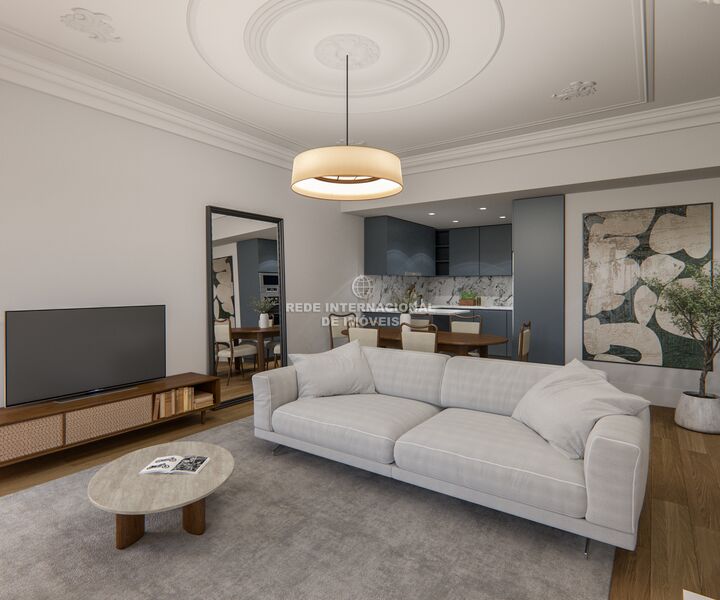 Apartment new 2 bedrooms Santos-o-Velho Lisboa - equipped, fire alarm, air conditioning, swimming pool, sound insulation, thermal insulation, balcony, garden, double glazing, kitchen