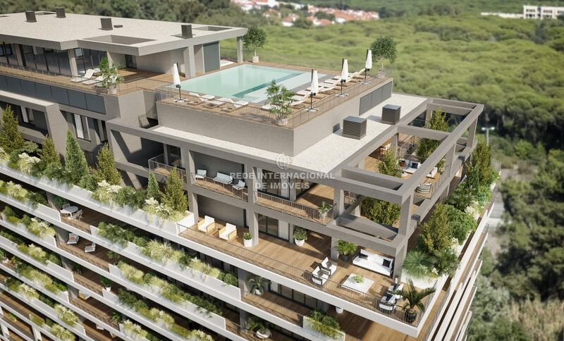 Apartamento T2 novo Oeiras - cozinha equipada, vidros duplos, garagem, ar condicionado, piscina, zonas verdes, painéis solares, sauna, varandas, terraço