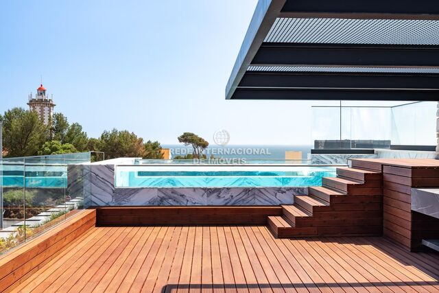 Moradia nova V4 Guia Cascais - jardim, piscina, vista mar