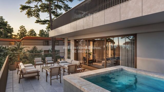 Moradia de luxo V3 Tróia Carvalhal Grândola - piscina, painéis solares, varandas, jardins, ar condicionado, ténis, garagem, terraços, equipado