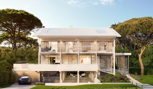 House V4 Oeiras - balcony, tennis court, attic, fireplace, air conditioning, garden, terrace, swimming pool, gardens, garage, terraces