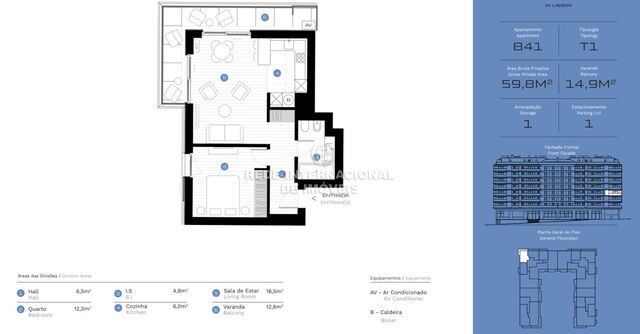 Apartamento T1 Lisboa - ar condicionado, piscina, jardim