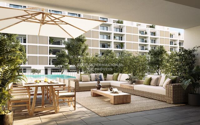 апартаменты новые T2 Loures - террасы, сад, экипирован, экипированная кухня, зеленые зоны, закрытый кондоминиум, терраса, бассейн, веранды, веранда, система кондиционирования, подсобное помещение