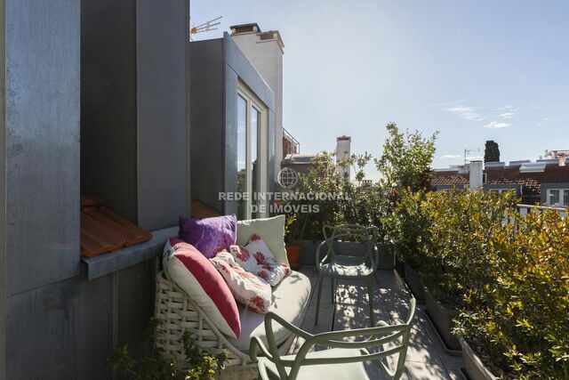 Studio Modern in the center T3 Campo de Ourique Lisboa - garden, air conditioning, sound insulation, fireplace, terrace, terraces, gardens, equipped, radiant floor