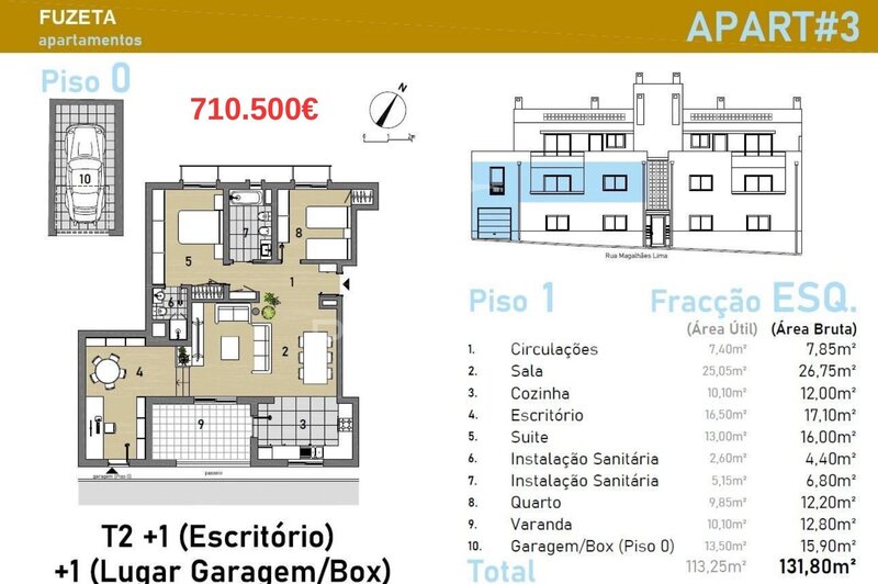 Apartment 3 bedrooms new Olhão - air conditioning