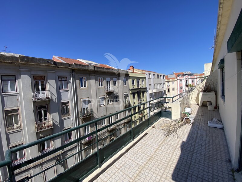 квартира современный T3 Arroios Lisboa - терраса, балкон