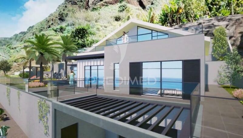 House V4 Modern under construction Paul do Mar Calheta (Madeira) - garage, barbecue, balcony, swimming pool