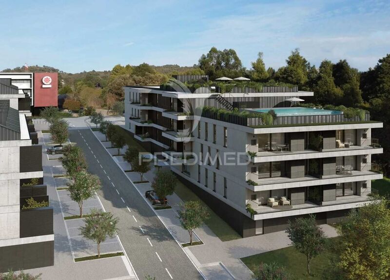 Apartment T2 Modern São Victor Braga - balcony, balconies, barbecue, fireplace, playground, gated community, swimming pool