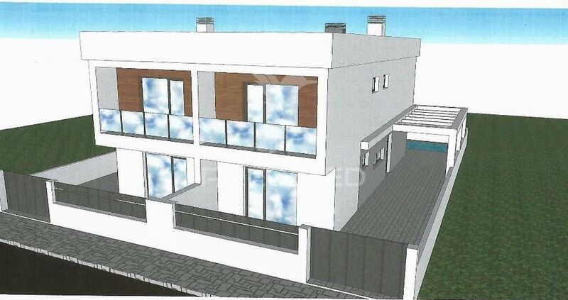 House V3 Semidetached Fernão Ferro Seixal - balcony, equipped kitchen, double glazing, swimming pool, barbecue, garden