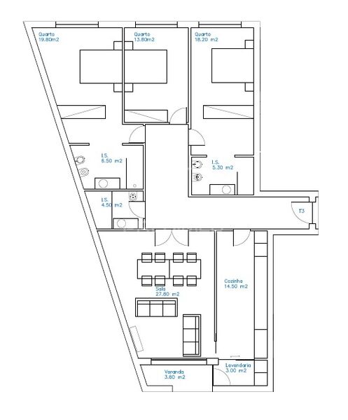 Apartamento T3 Matosinhos - varanda, 2º andar, garagem, excelente localização