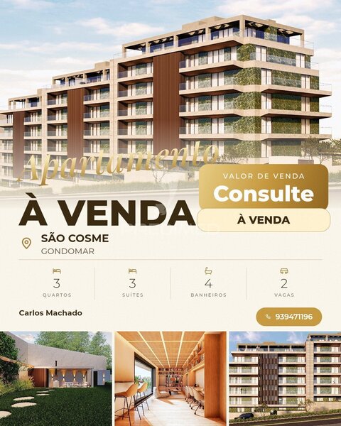 T3 de Luxo com 3 Suítes Gondomar