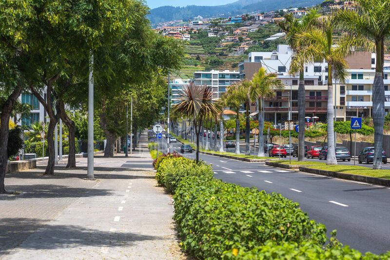 Apartment T1 Luxury São Martinho Funchal - gated community, swimming pool, sea view, parking lot, store room, garden