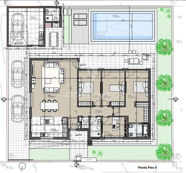 Maison Plain-pied en construction V3 Quinta do Anjo Palmela - isolation thermique, plancher flottant, jardin, double vitrage, panneaux solaires, piscine, garage, parking