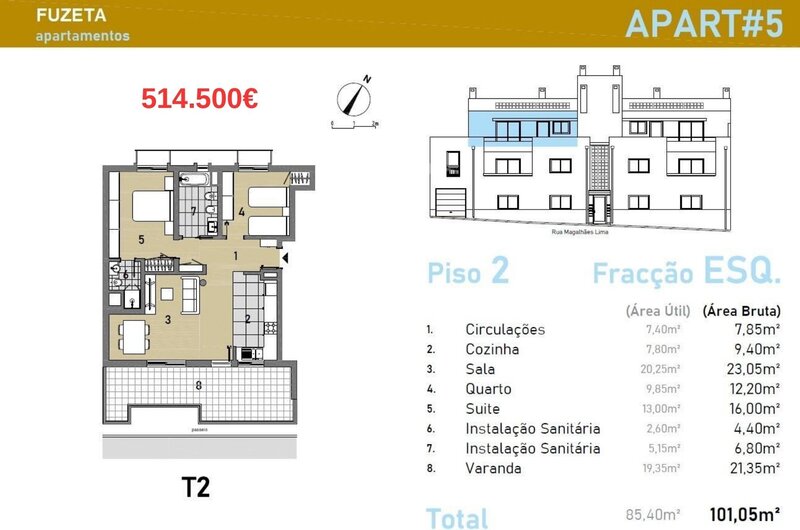 Apartment new 2 bedrooms Olhão - air conditioning