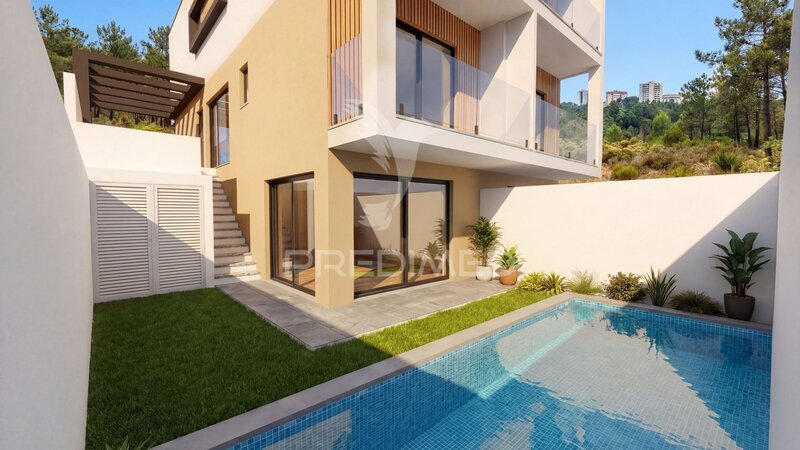 Moradia Moderna V3 Fernão Ferro Seixal - bbq, piscina, varandas, portão automático, jardim