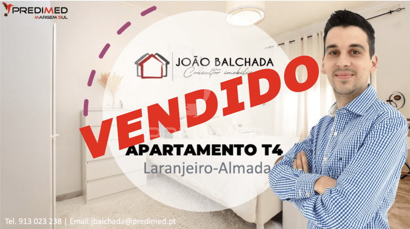 Apartamento T4 Laranjeiro Almada - zona calma, varandas, marquise