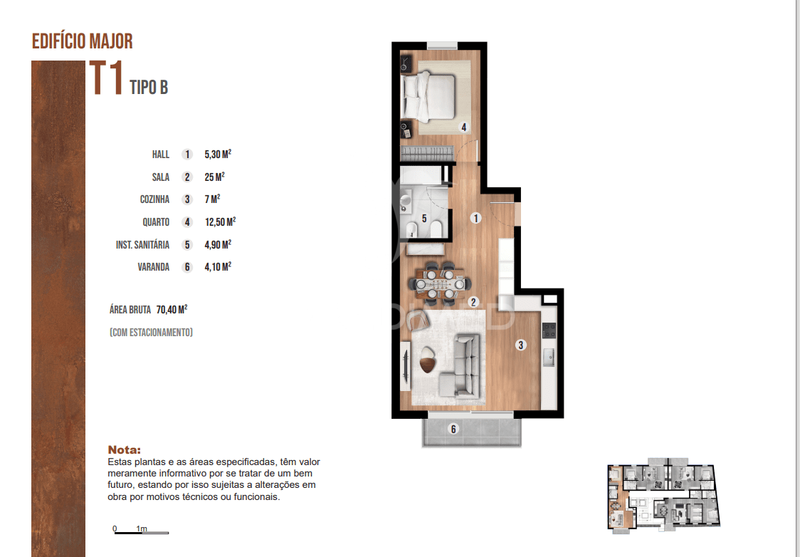 Apartment T1 in the center Sé Funchal - garage, solar panels, sound insulation, thermal insulation, balconies, balcony