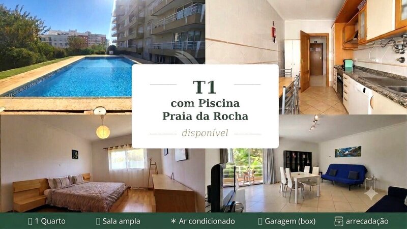 Apartment excellent condition 1 bedrooms Portimão - air conditioning, garden, balcony, store room, kitchen, swimming pool, garage, ground-floor