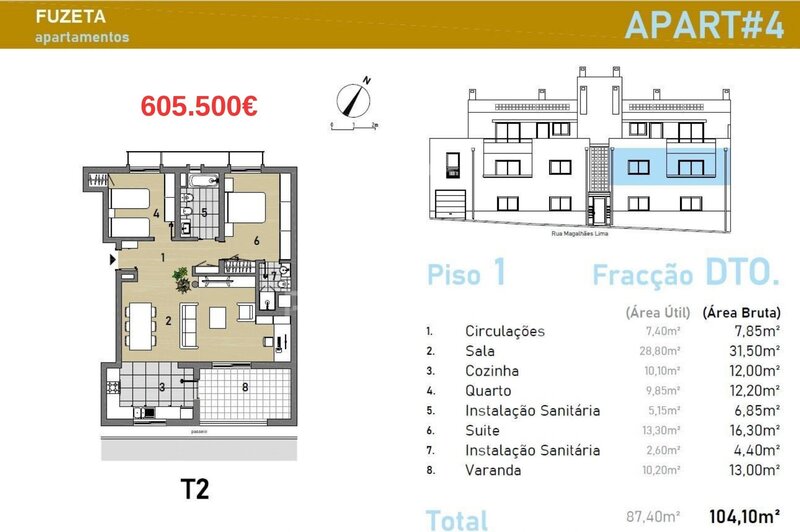 Apartment new 2 bedrooms Olhão - air conditioning