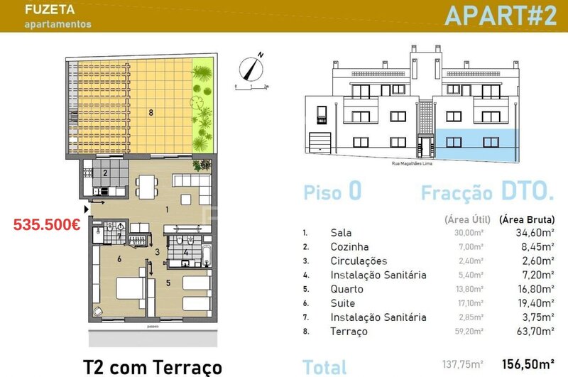 Apartment 2 bedrooms new Olhão - air conditioning