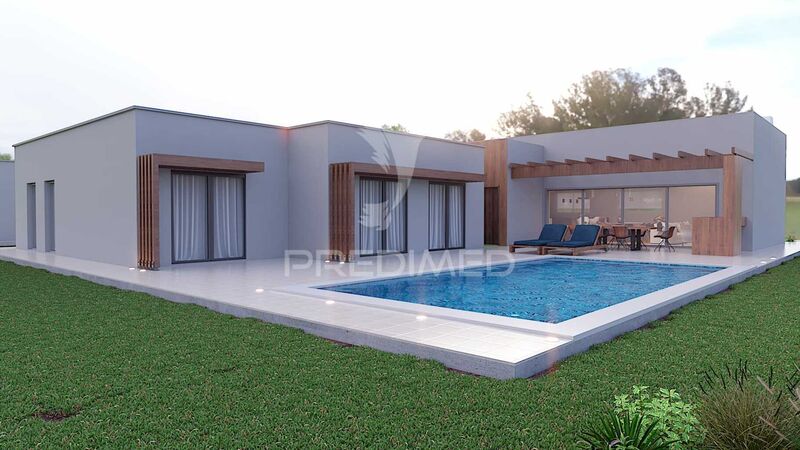 House Isolated under construction V4 Setúbal - garage, solar panels, swimming pool, garden, parking lot, fireplace