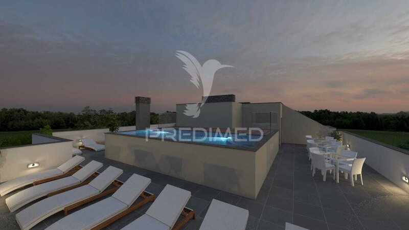 Apartamento T2 de luxo Faro - sauna, piscina, varandas, churrasqueira, painéis solares