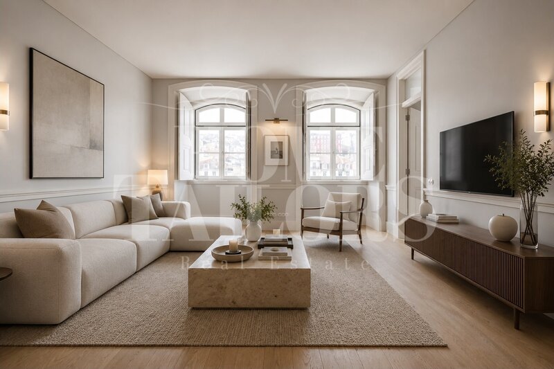 Sofisticado Apartamento T2 Novo no Rossio com Vista Privilegiada sobre Lisboa