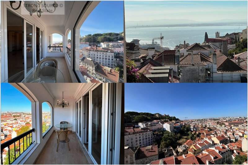 Apartamento T2 na Graça, com 115 m2, vista fantástica cidade e rio, elevador, garagem e arrecadação