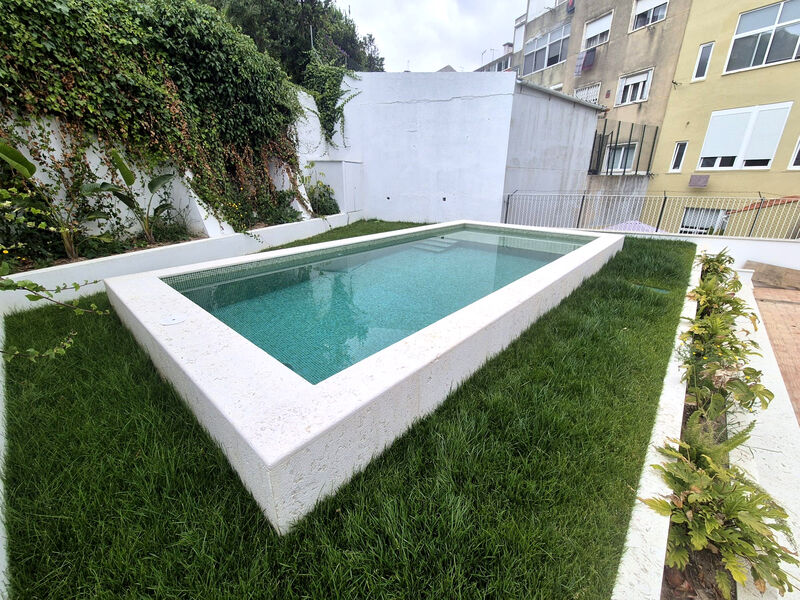 апартаменты новые T2 Algés de Cima Oeiras - бассейн, терраса, сад