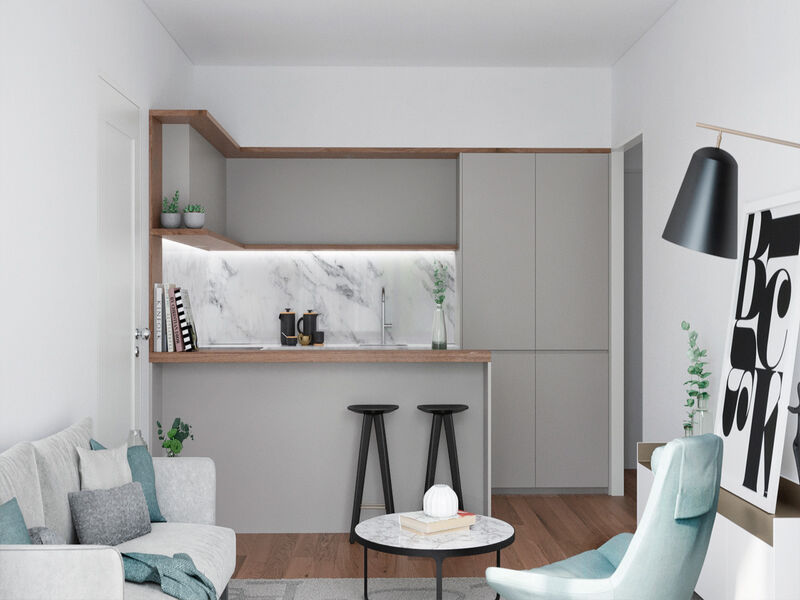 Apartment neue T1+1 Maternidade  Cedofeita Porto - balcony, barbecue, terrace, garden, double glazing, balconies, sound insulation