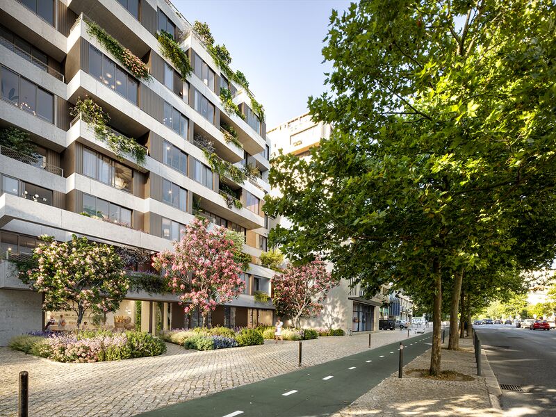 апартаменты в центре T2 Alvalade Lisboa - бассейн, террасы, веранда, парковка, терраса, веранды