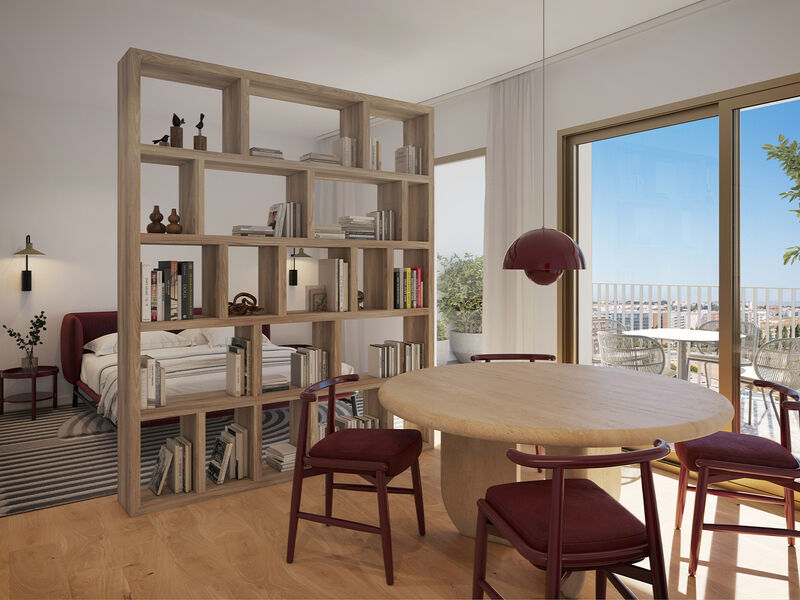 Studio T0 Modern Alta de Lisboa Lumiar - terrace, balconies, swimming pool, gardens, balcony, condominium, terraces