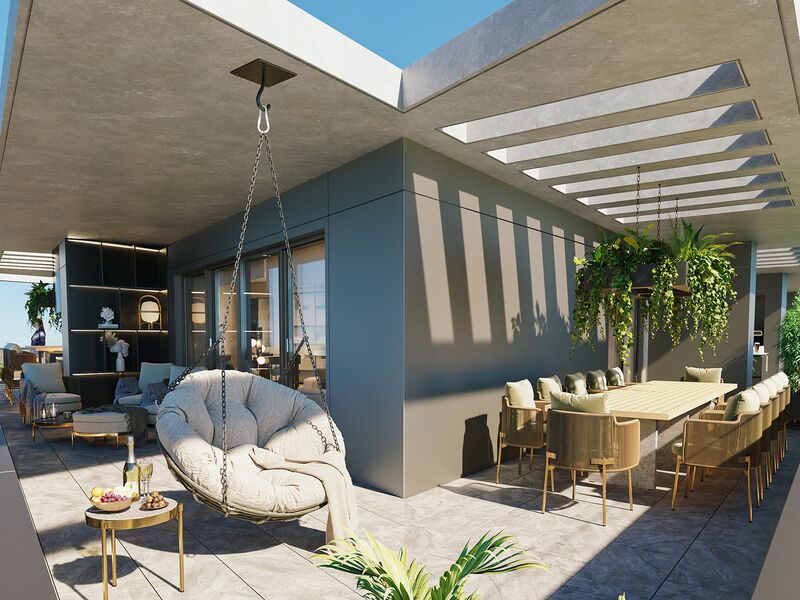 апартаменты Duplex T4 Exponor Matosinhos - бассейн, гараж, веранда, веранды, частный кондоминиум, экипирован, сады, подсобное помещение