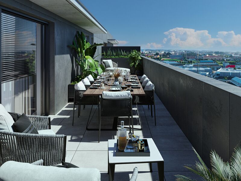 Apartment Duplex T4 Exponor Matosinhos - equipped, swimming pool, balcony, garage, condominium, balconies, store room, gardens