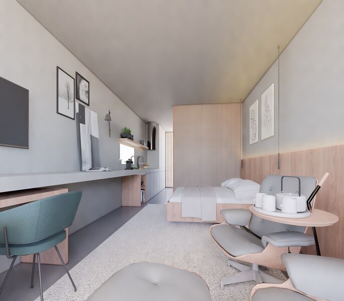 Apartamento Moderno T1 Norte Shopping  Senhora da Hora Matosinhos - garagem, jardins, varandas
