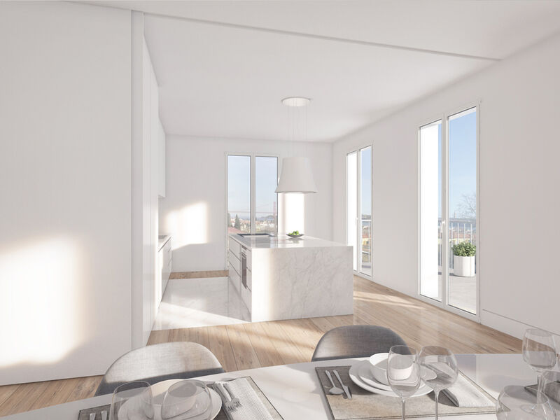 Apartamento Moderno T1 à venda Belém Santa Maria de Belém Lisboa - jardins, terraço, piscina, varanda