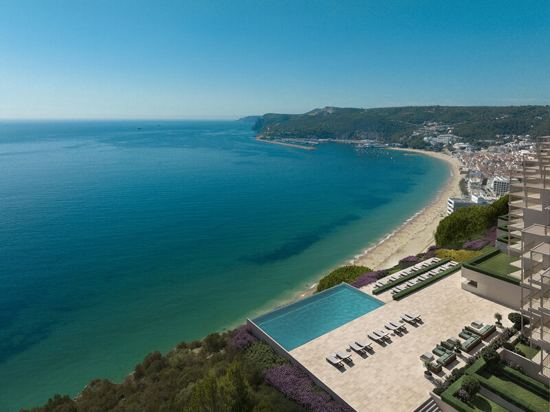 апартаменты T0 с видом на море Sesimbra Castelo (Sesimbra) - террасы, терраса, вид на море, частный кондоминиум, веранда, сауна, веранды, бассейн