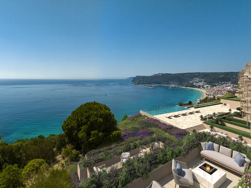 Apartment 1 bedrooms sea view Sesimbra Castelo (Sesimbra) - terraces, balcony, condominium, sea view, sauna, balconies, swimming pool, terrace