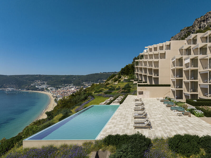 Apartment sea view T2 Sesimbra Castelo (Sesimbra) - sea view, terraces, balconies, balcony, terrace, swimming pool, condominium, sauna