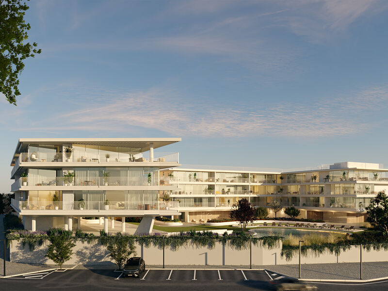 апартаменты T1 с видом на море Vilamoura Quarteira Loulé - сады, бассейн, вид на море, веранда, частный кондоминиум, веранды, экипирован, видеонаблюдение, гараж