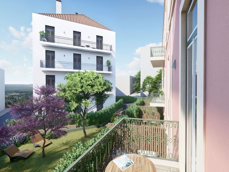 апартаменты новые T2 Amoreiras Campolide Lisboa - гараж, веранды, веранда, сад, сады